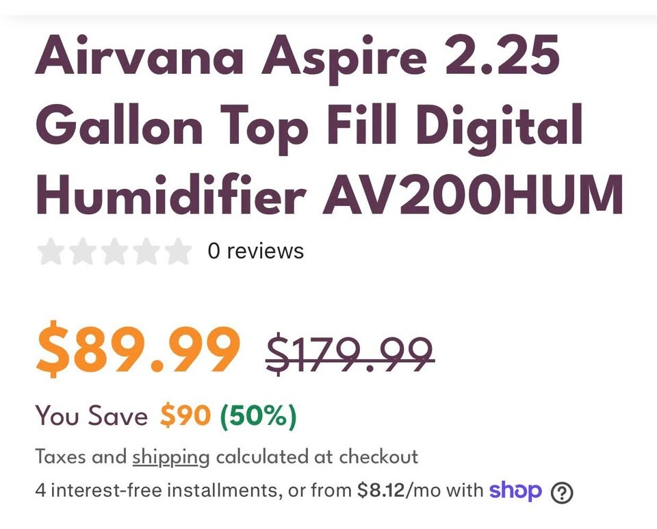 Airvana Aspire 2.25 Gallon Top Fill Digital Humidifier AV200HUM - photo 4