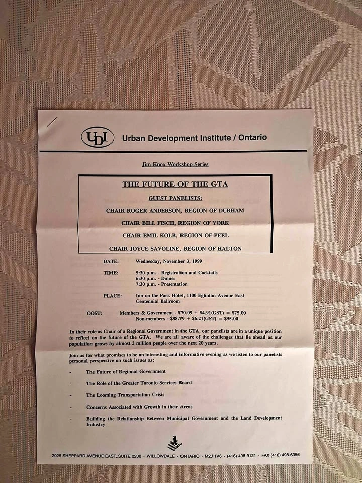Historical 1999 Toronto GTA Development Ephemera