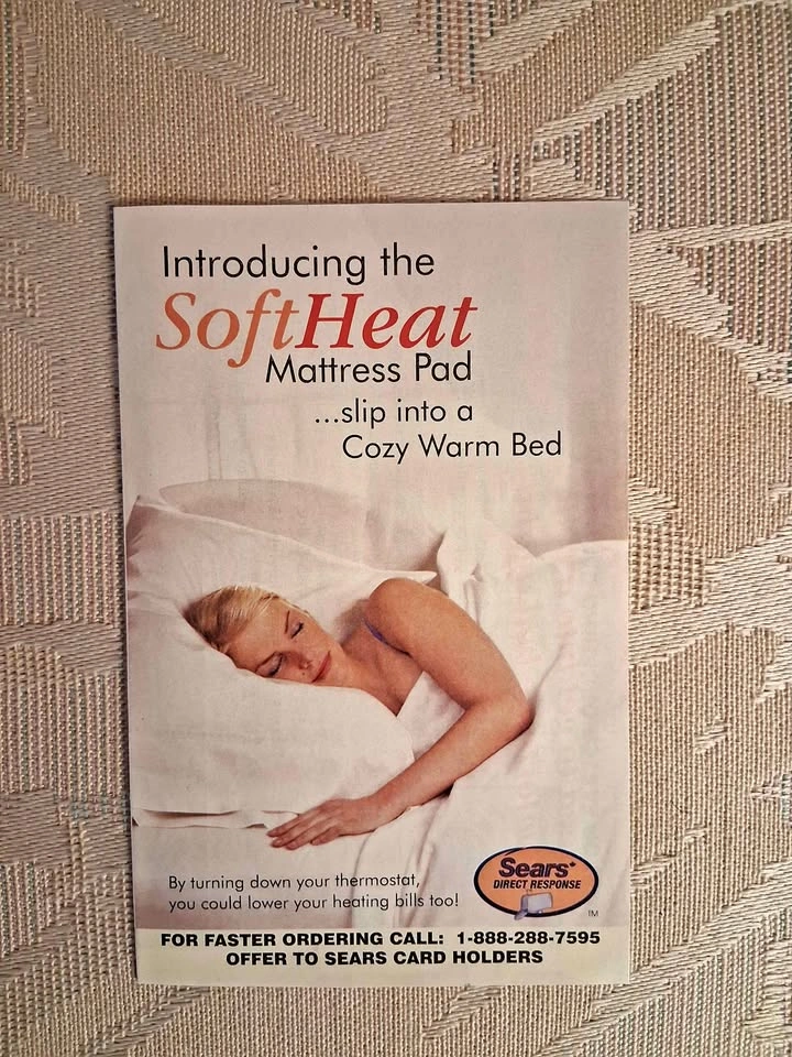 Vintage 2007 Sears SoftHeat Mattress Pad Advertisement Mailer