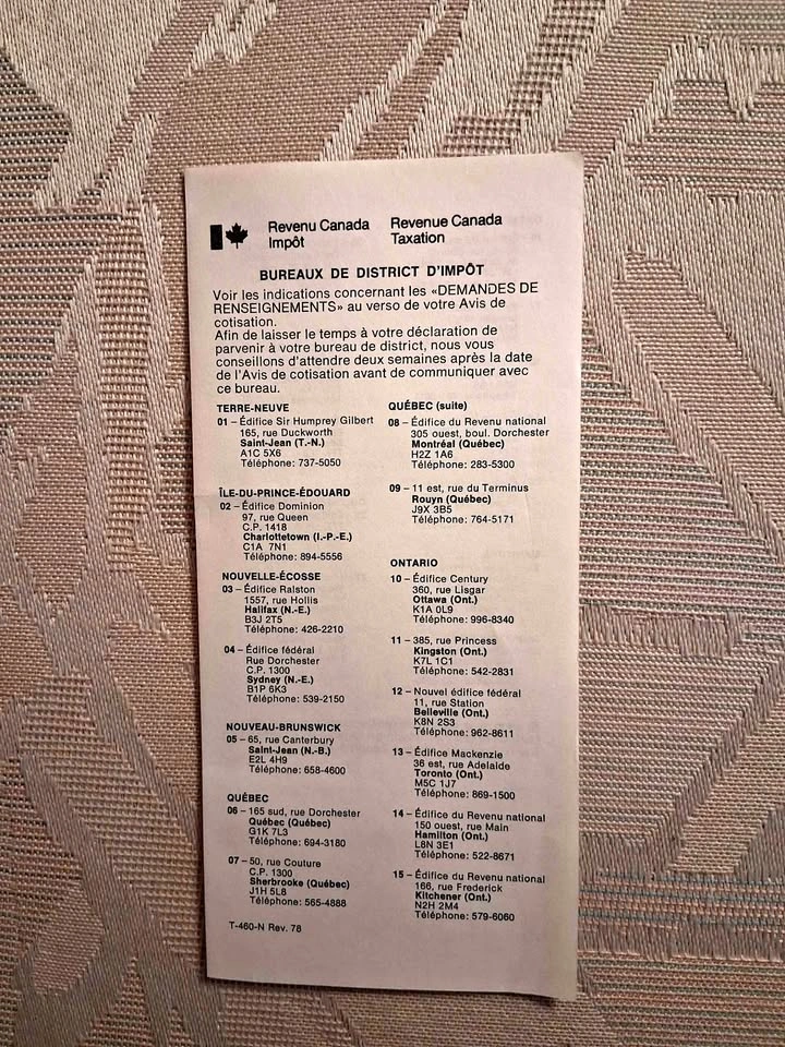 Vintage 1978 Revenue Canada Taxation Pamphlet