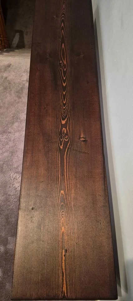 Handmade Dark Stained Wood Bench - photo 3