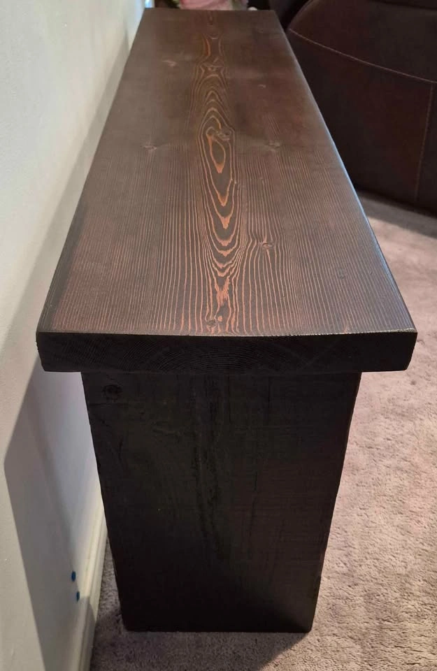 Handmade Dark Stained Wood Bench - photo 4