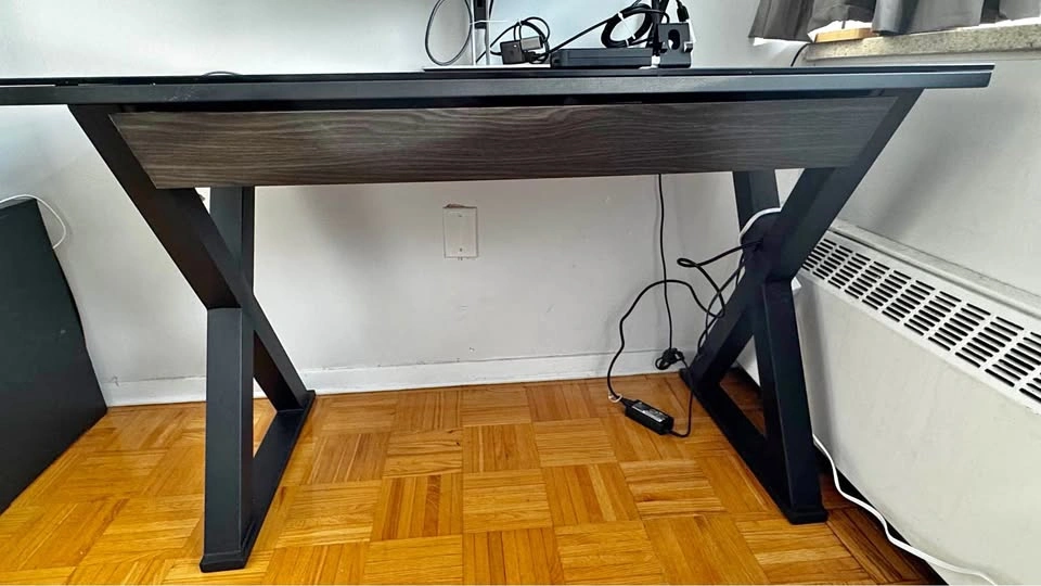 Montclair Glass Top Desk with Drawer, 47"