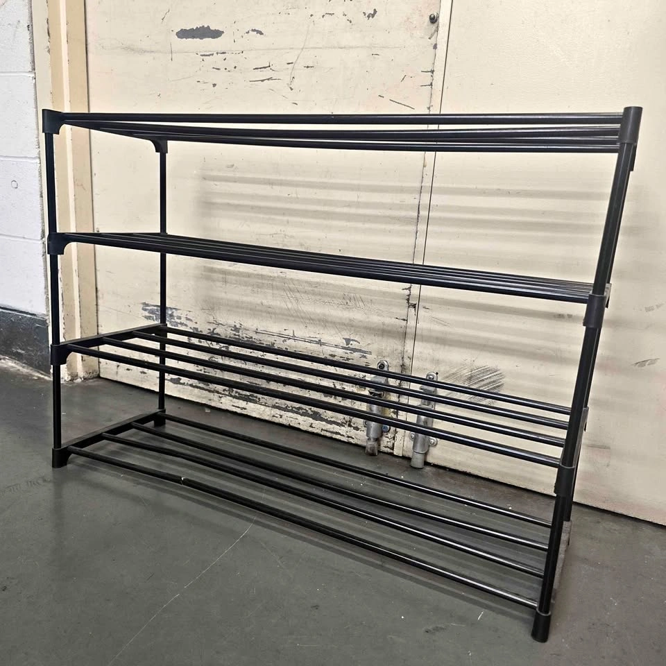 4-Tier Lightweight Metal Storage Rack – 92 × 30 × 66 cm