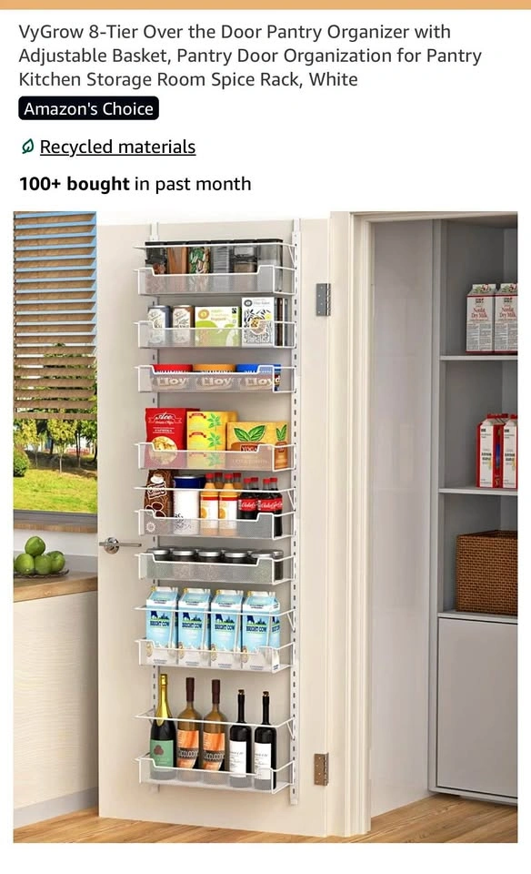 New VyGrow 8-Tier Over the Door Pantry Organizer