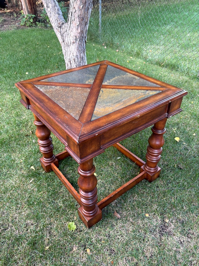 Slate Top Side Table