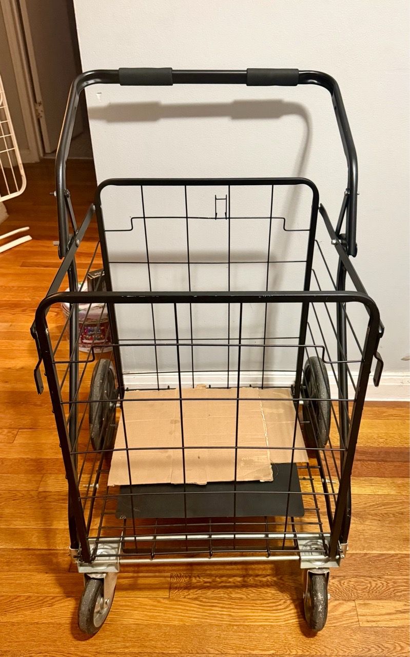 Extra Large Black Heavy-Duty Folding Shopping Cart