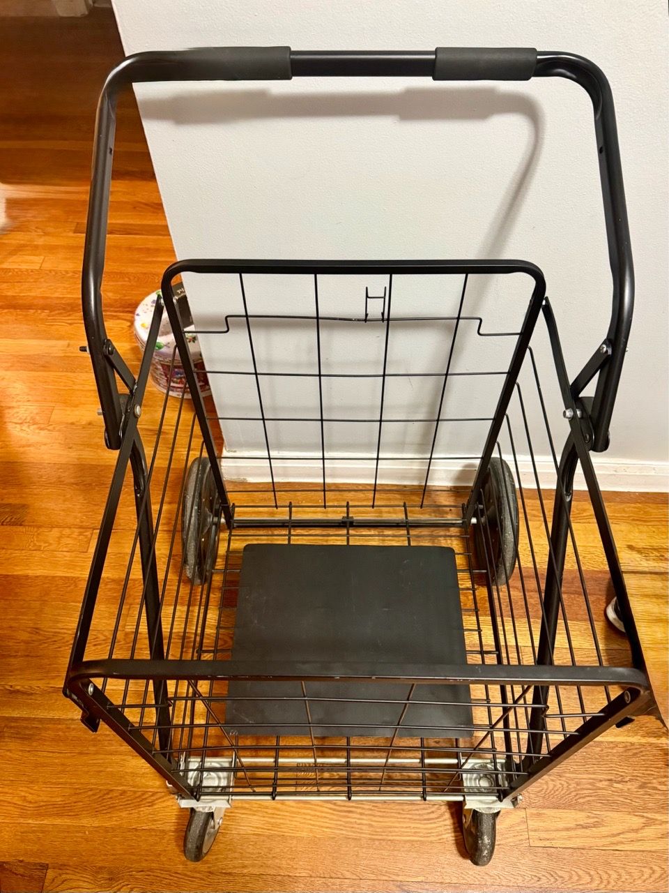 Extra Large Black Heavy-Duty Folding Shopping Cart - photo 2