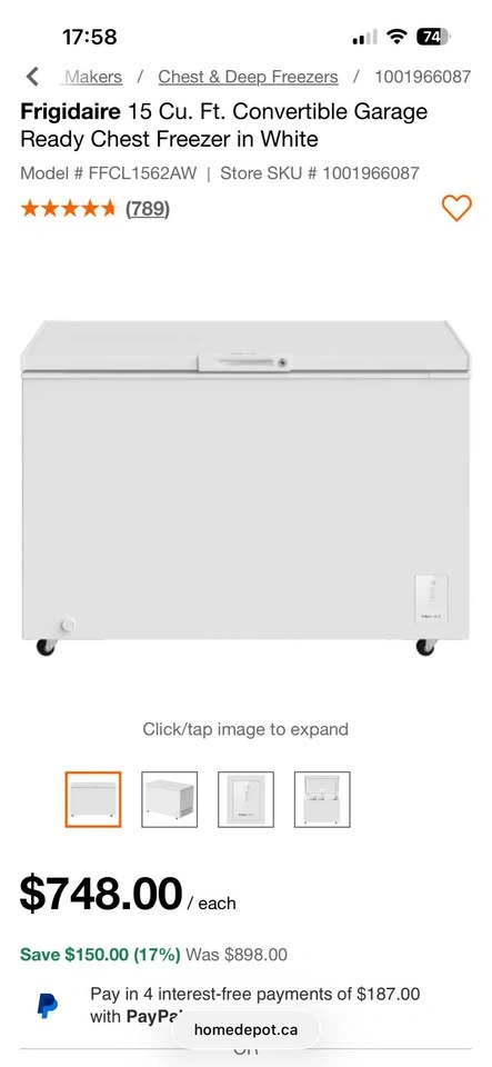 Frigidaire 15 Cu. Ft. Convertible Garage Ready Chest Freezer - photo 3