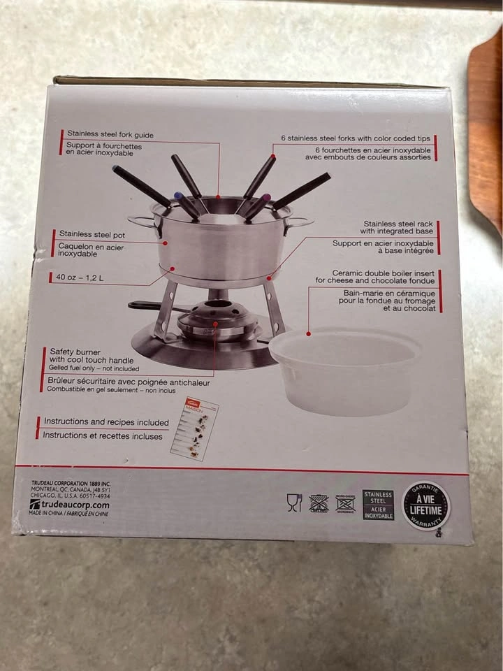 Brand New Trudeau Maison Kayla 3-in-1 Fondue Set (11-Piece) - photo 4