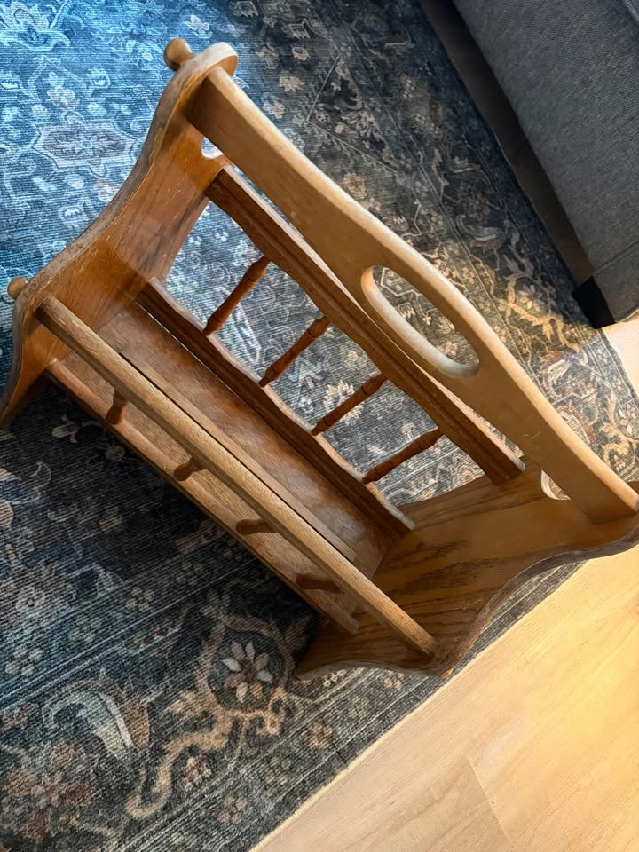 Vintage Wooden Magazine Rack - photo 2