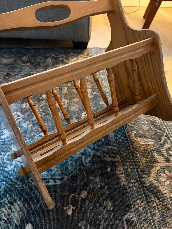 Vintage Wooden Magazine Rack - photo 3