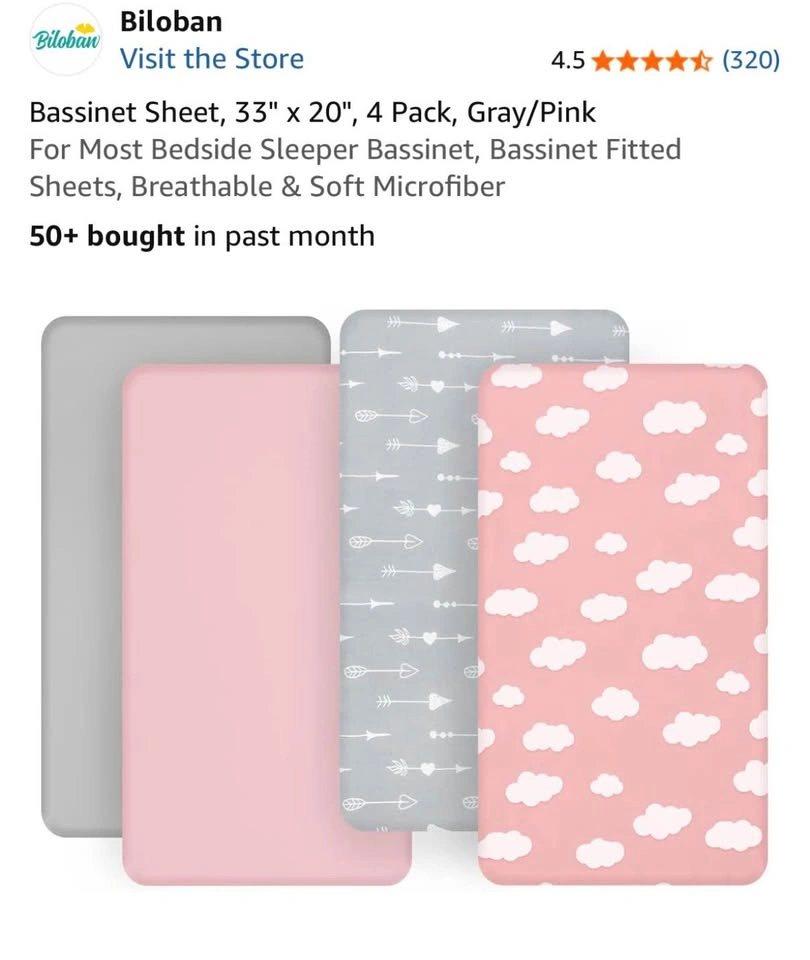3 in 1 Baby Bassinet with Waterproof sheet and 4 sheets - photo 5