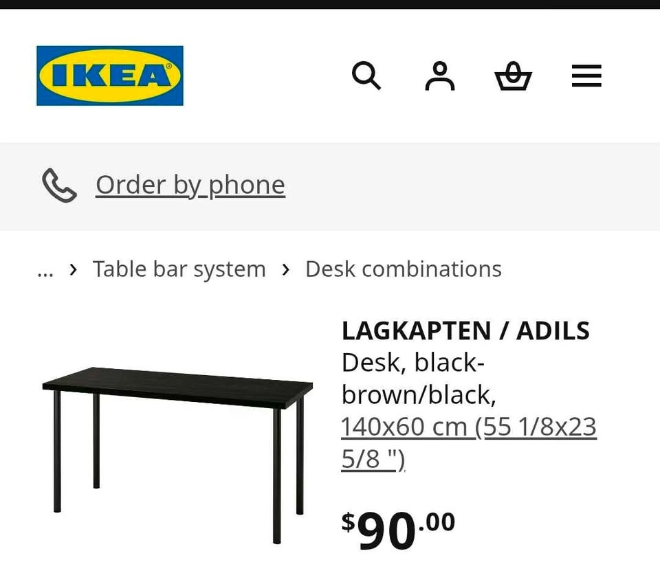 IKEA LAGKAPTEN Desk / Table – Black - photo 3