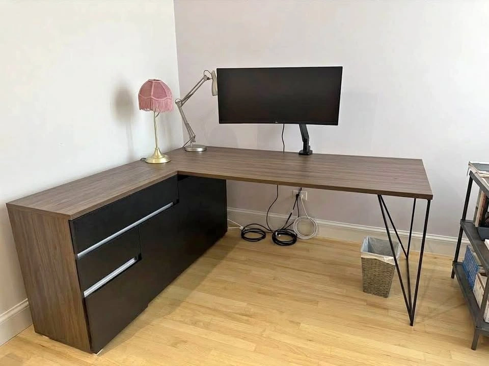 L Shaped Desk with Storage