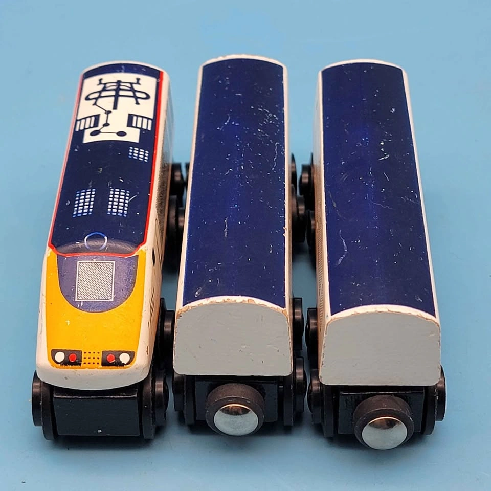 Brio (1999) EUROSTAR TRAIN 3 pcs Wooden Railway Made in Sweden - photo 5