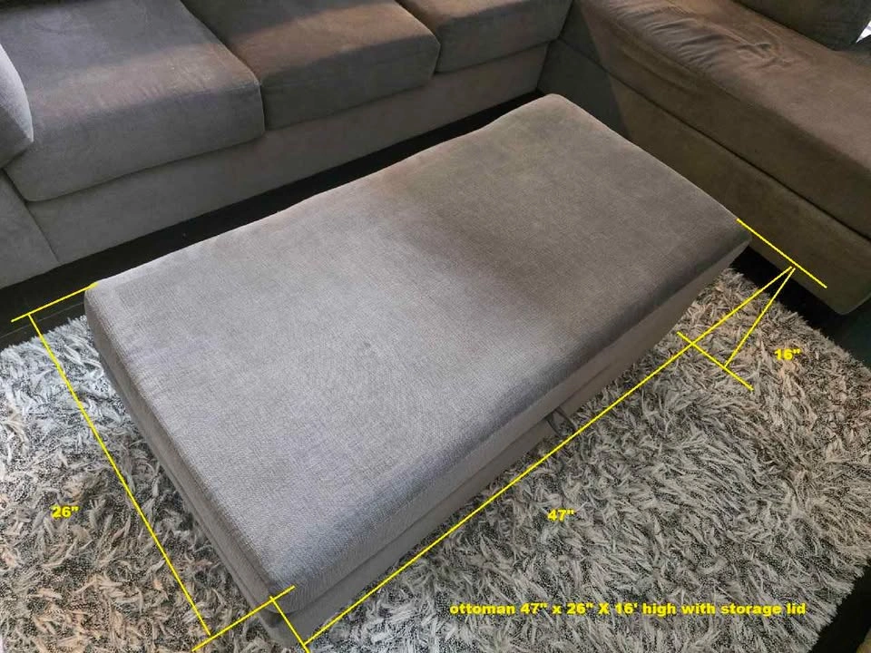 Grey Sectional Sofa with Storage Ottoman - photo 4