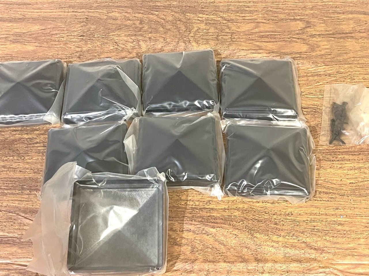 Black Pyramid Post Caps Set of 8 with Screws - photo 3
