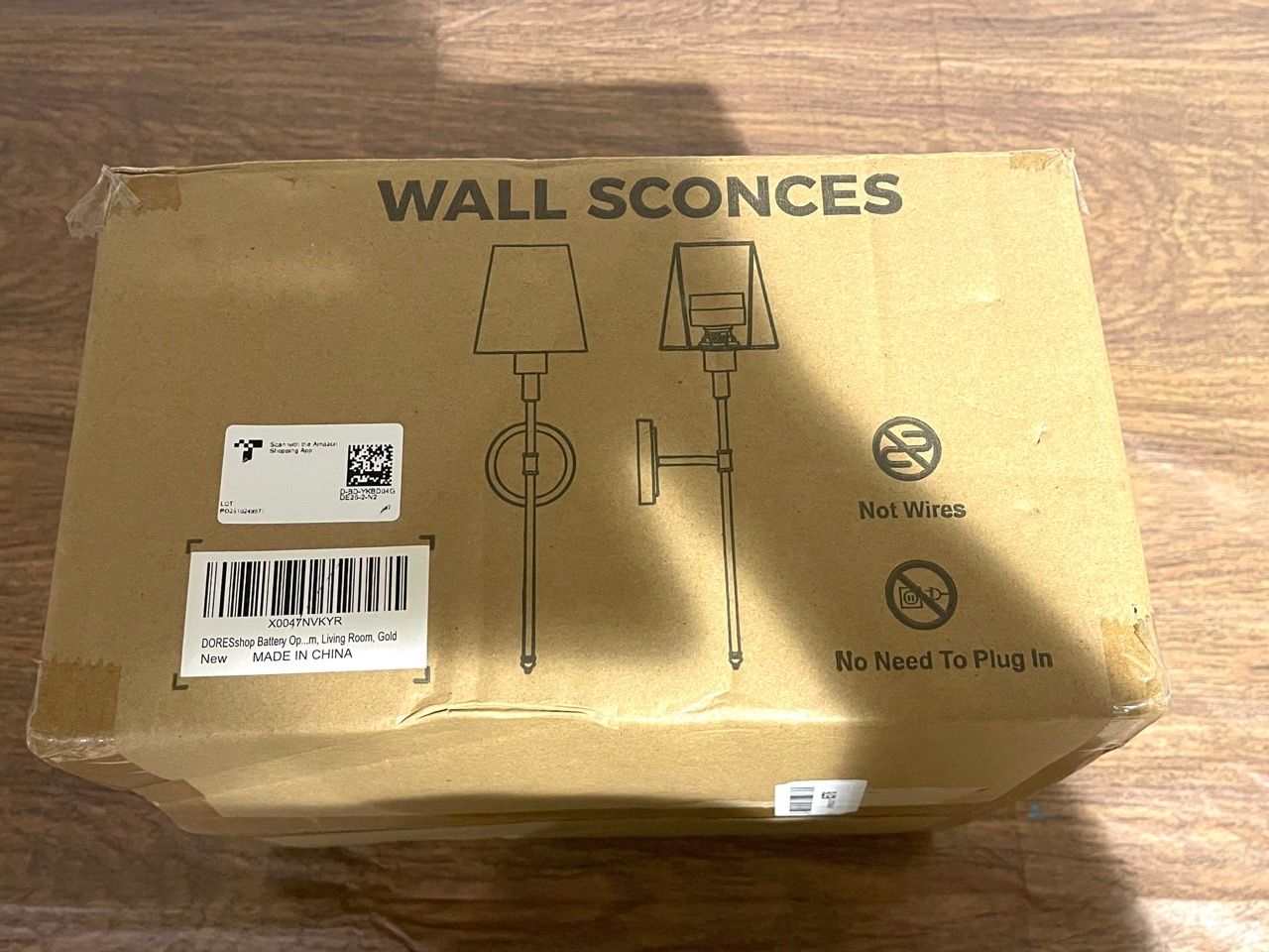 Brass Wall Sconces with White Shades – Set of 2