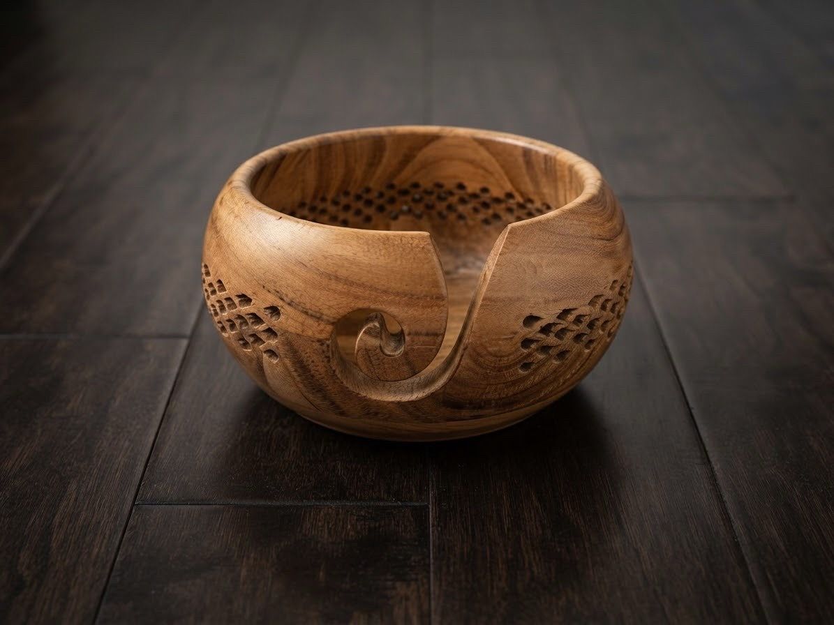 Handcrafted Wooden Yarn Bowl