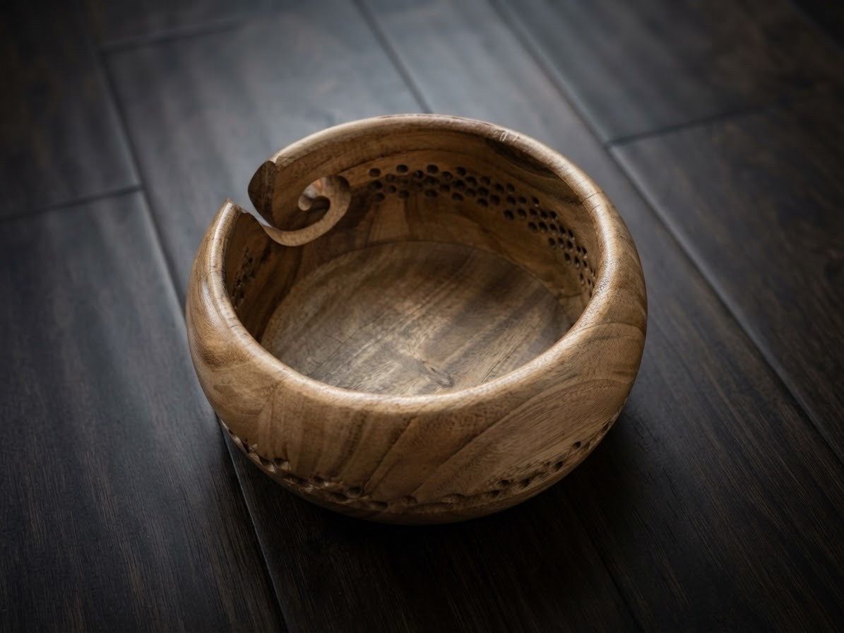 Handcrafted Wooden Yarn Bowl - photo 2