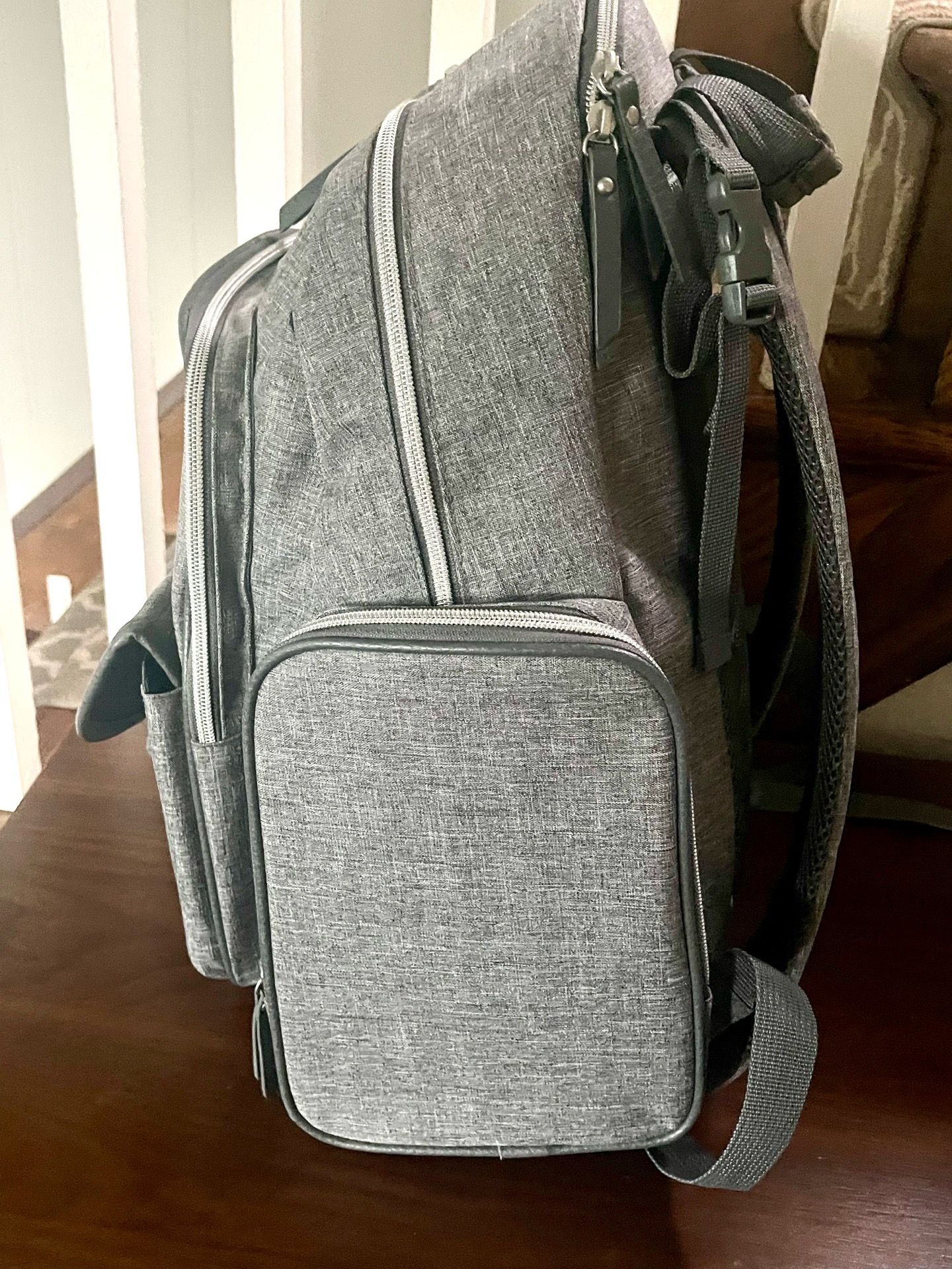 New Carter's Diaper Backpack – Sleek Heather Gray – Spacious & O - photo 4