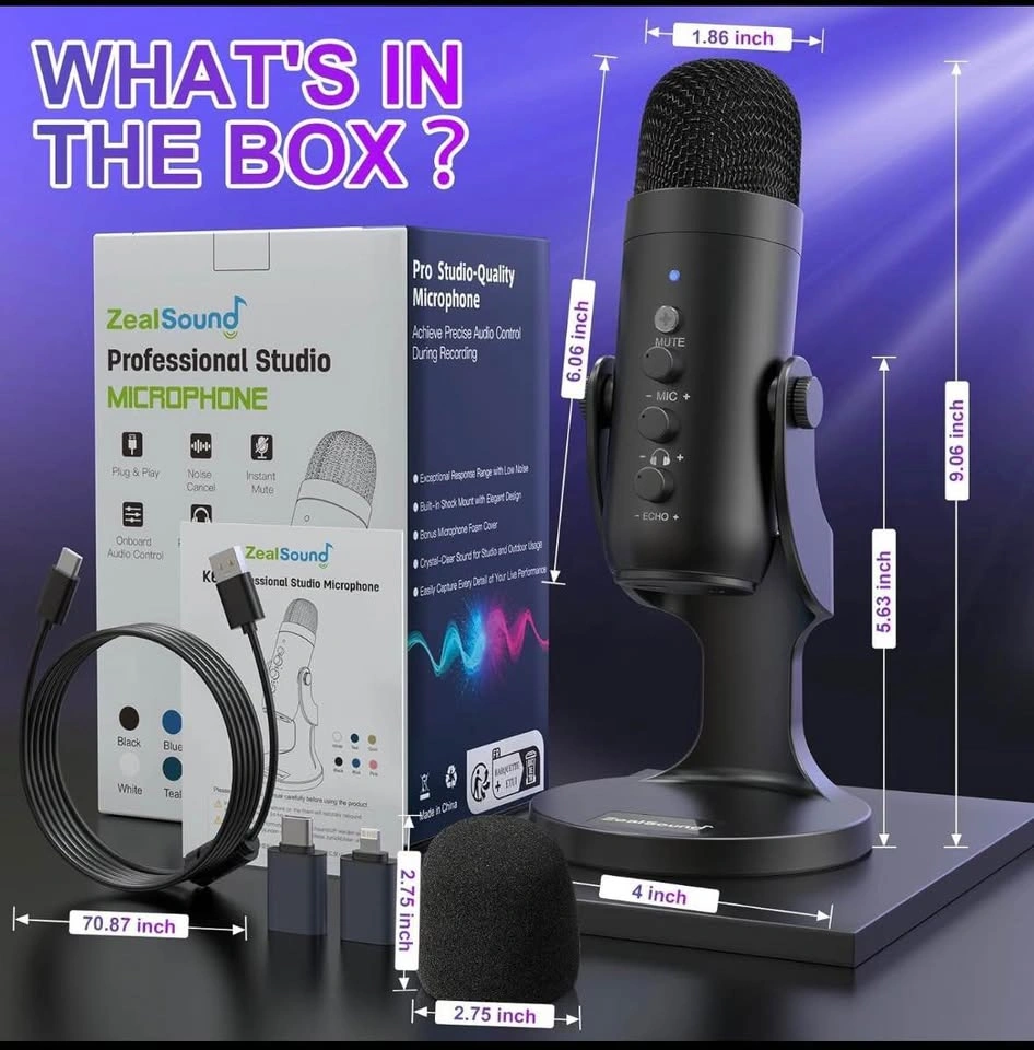 ZealSound K66 USB Podcast Microphone – Brand New - photo 2