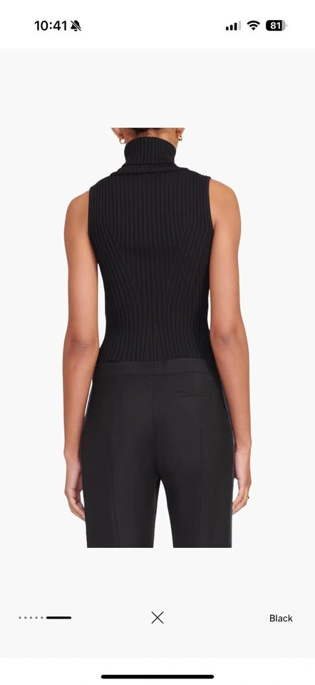 STAUD Black Ribbed Sleeveless Top - photo 2