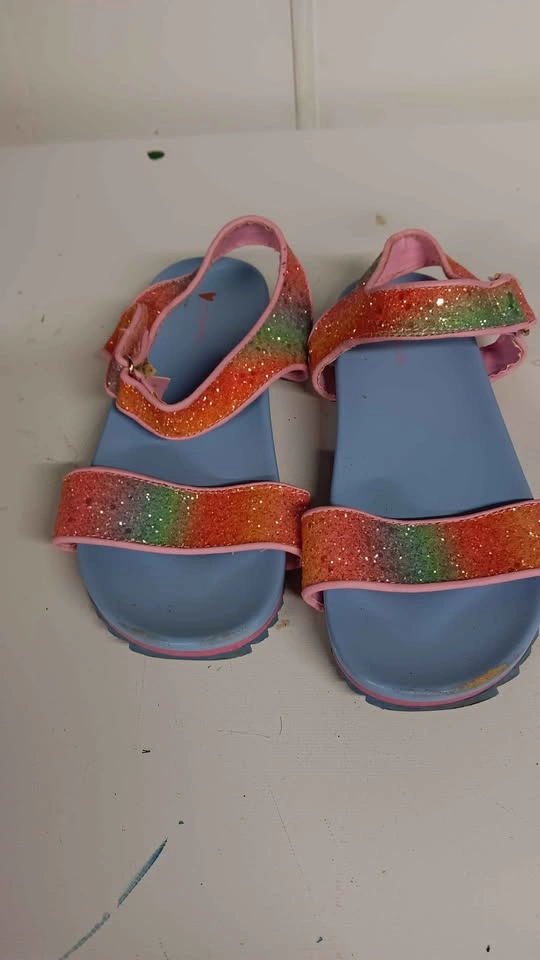 Rainbow Glitter Platform Sandals size 3 - photo 2