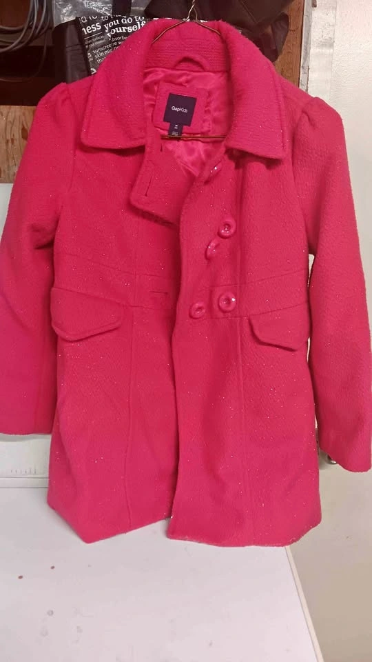 GapKids Pink Sparkle Coat M (8)