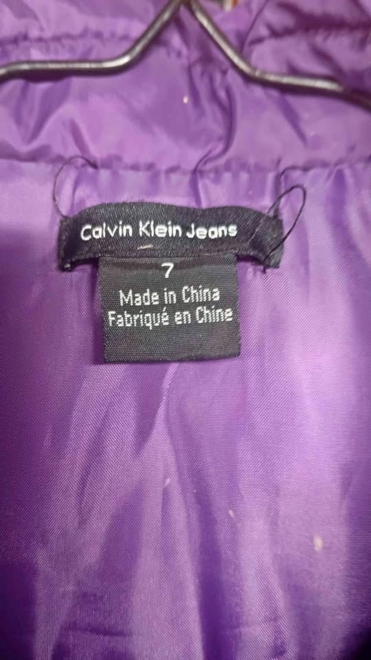 Calvin Klein Jeans Purple Puffer Vest Size 7