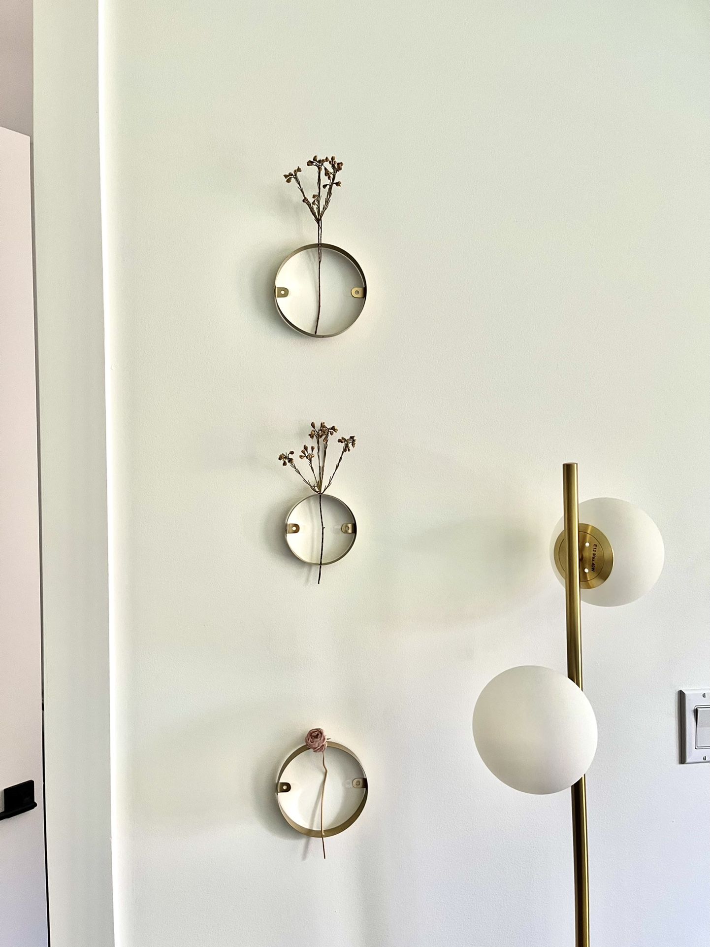 Gold Colored Metal Wall Rings Decor
