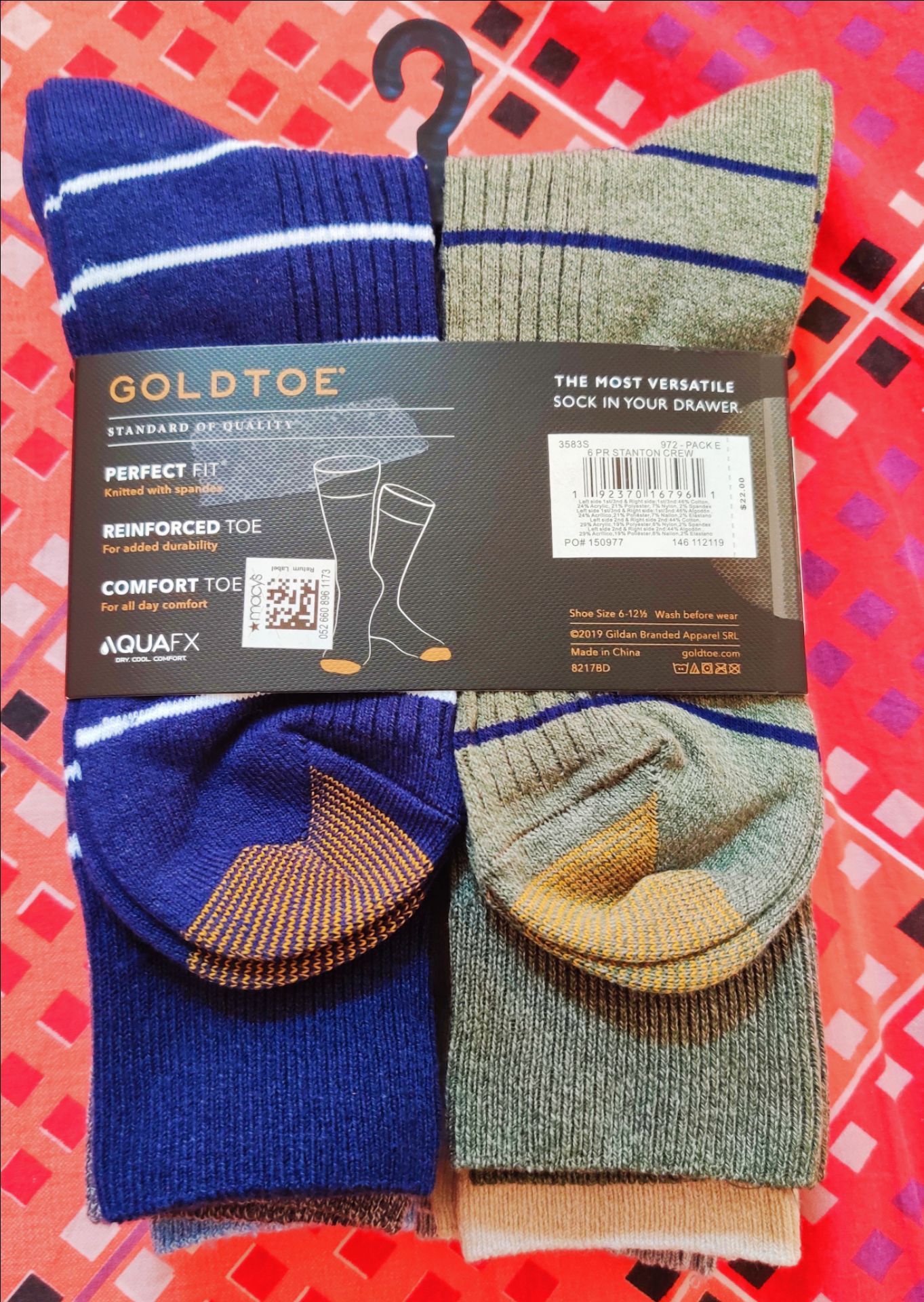 NEW Gold Toe Stanton Cotton Crew Socks 6-Pack - photo 2
