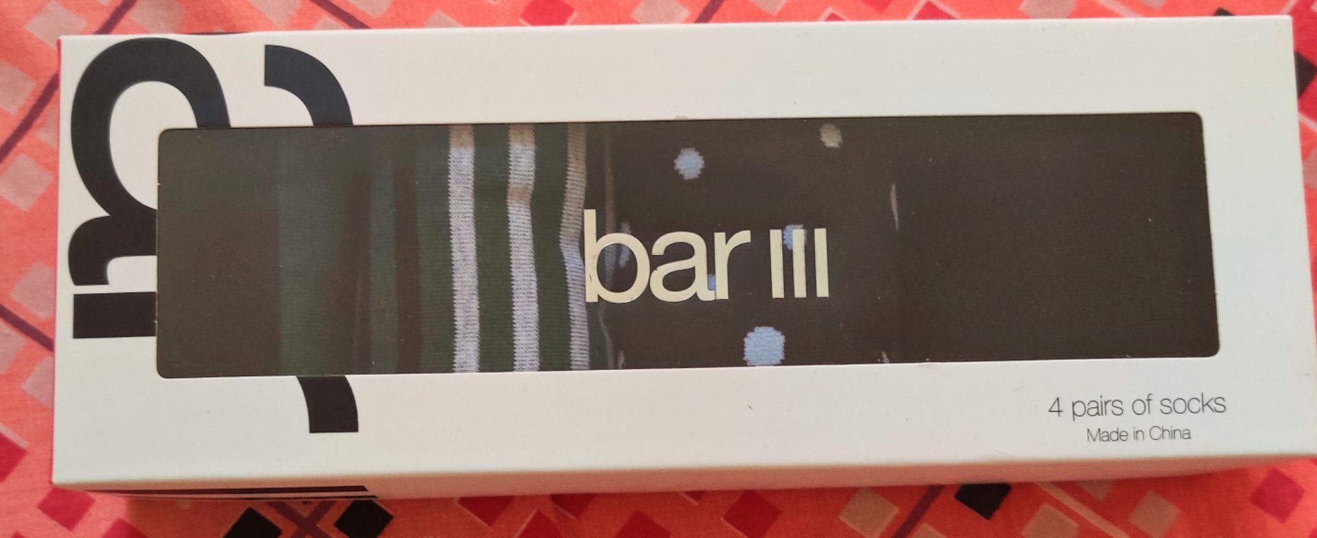 NEW Bar III 4-Pack Socks Gift Box