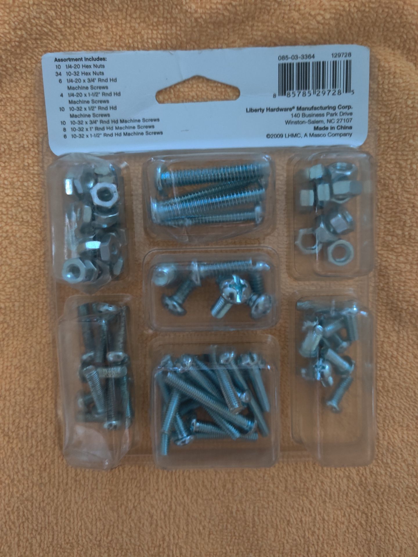 NEW Liberty Hardware Machine Screws and Hex Nuts Assortment