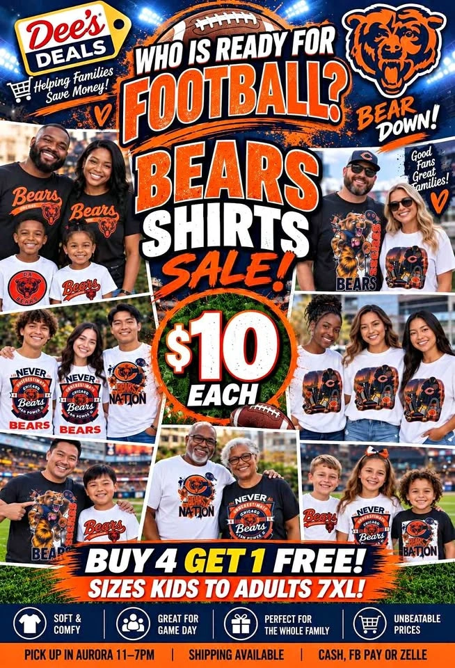 Bears Shirt Sale $10 Sizes XS-6XL