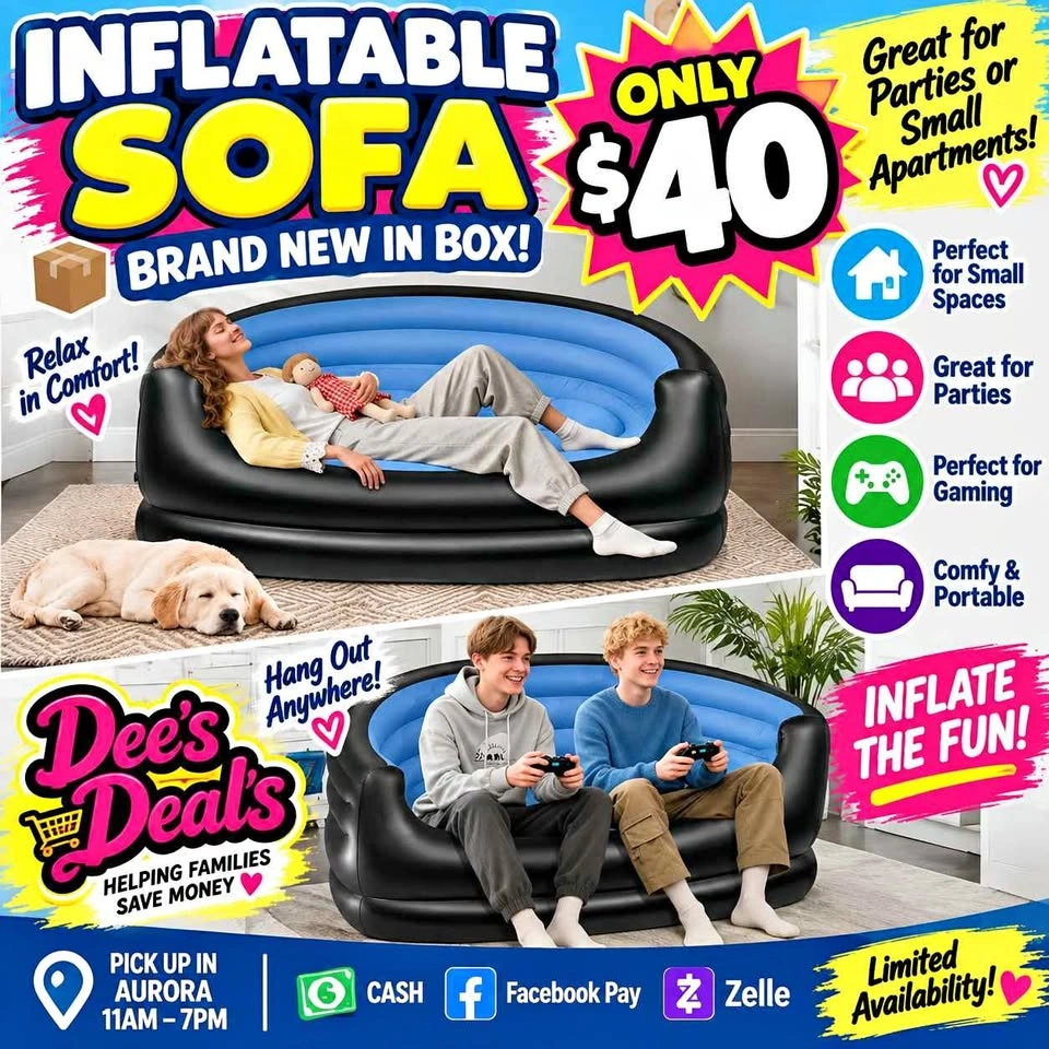 Inflatable Sofa BRAND NEW IN BOX ONLY $40