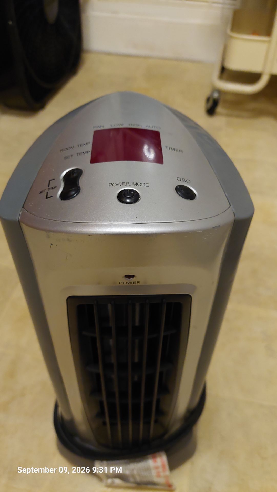 Silver Tower Space Heater with Digital Display - photo 2
