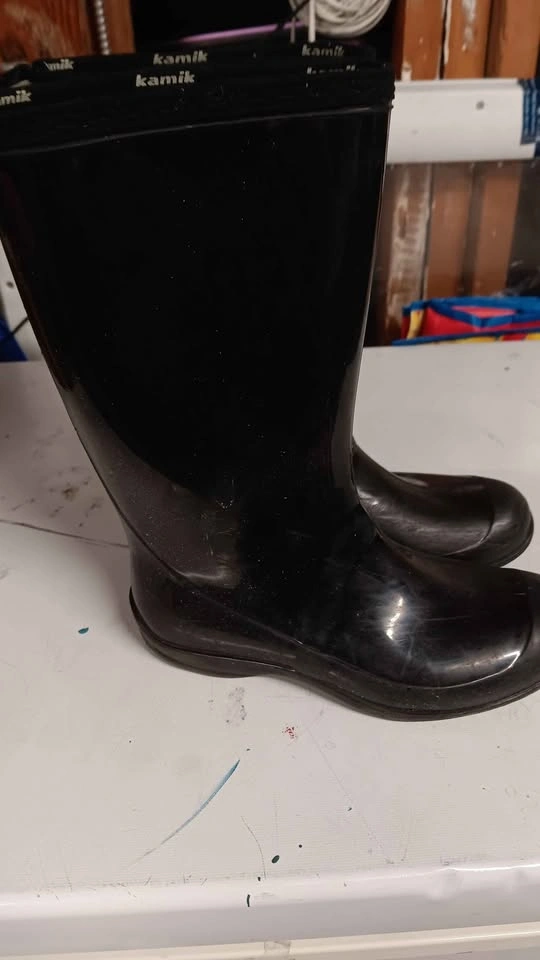 Kamik Black Rubber Rain Boots Size 6 - photo 3
