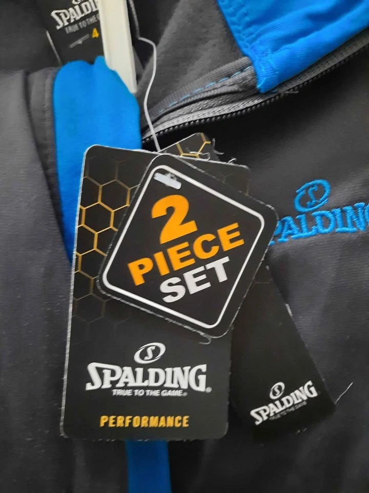 Spalding Boys Black Blue Tracksuit Set Size 4 - photo 2