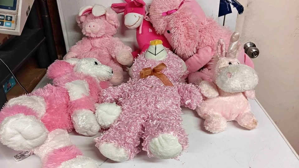 Lot of 6 Pink Plush Stuffed Animals