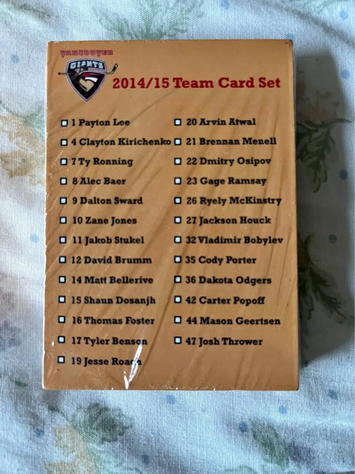 2014/15 Vancouver Giants Hockey Team Card Set