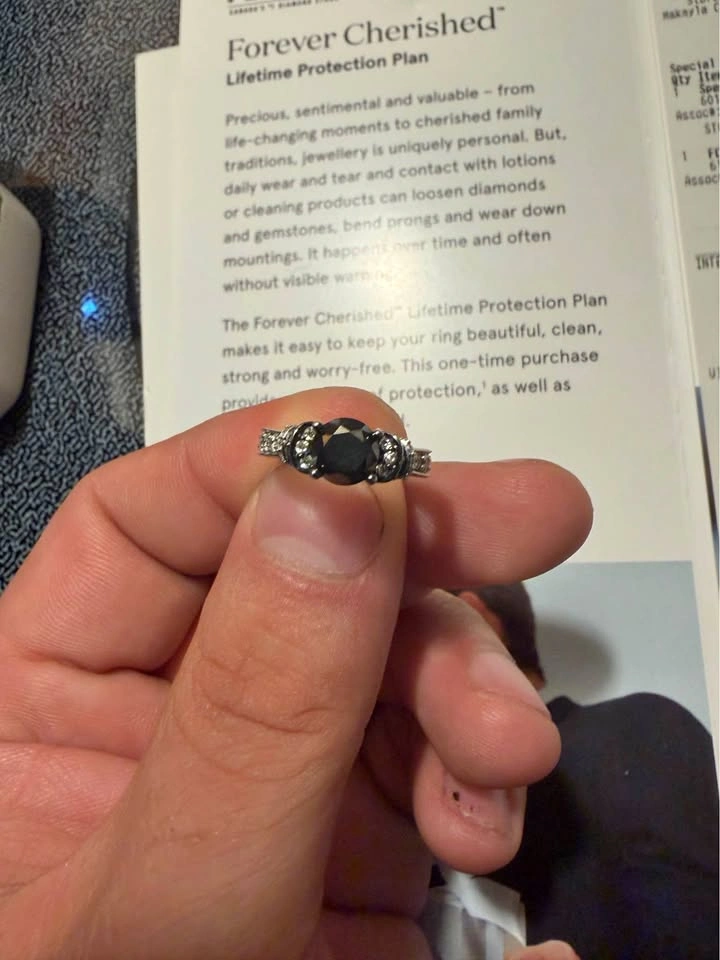 Peoples Black Diamond Ring