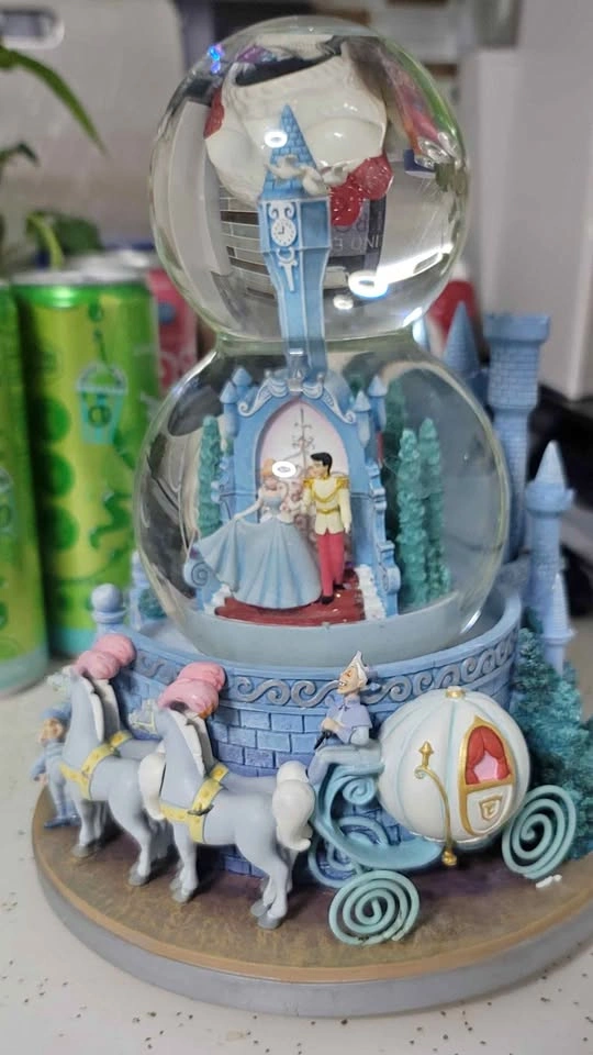 Disney Cinderella Double Snow Globe Musical Castle