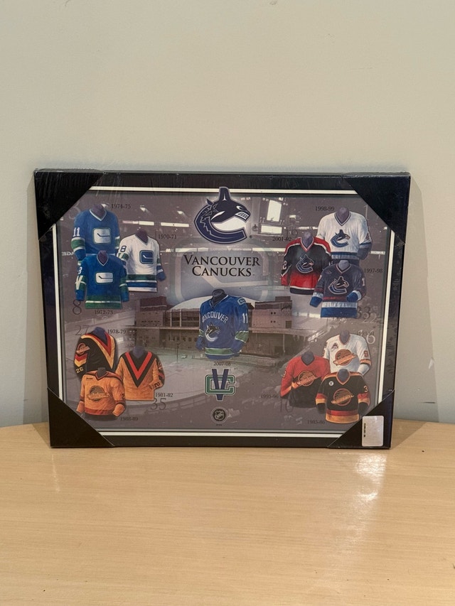 Vancouver Canucks Jersey History Framed Print