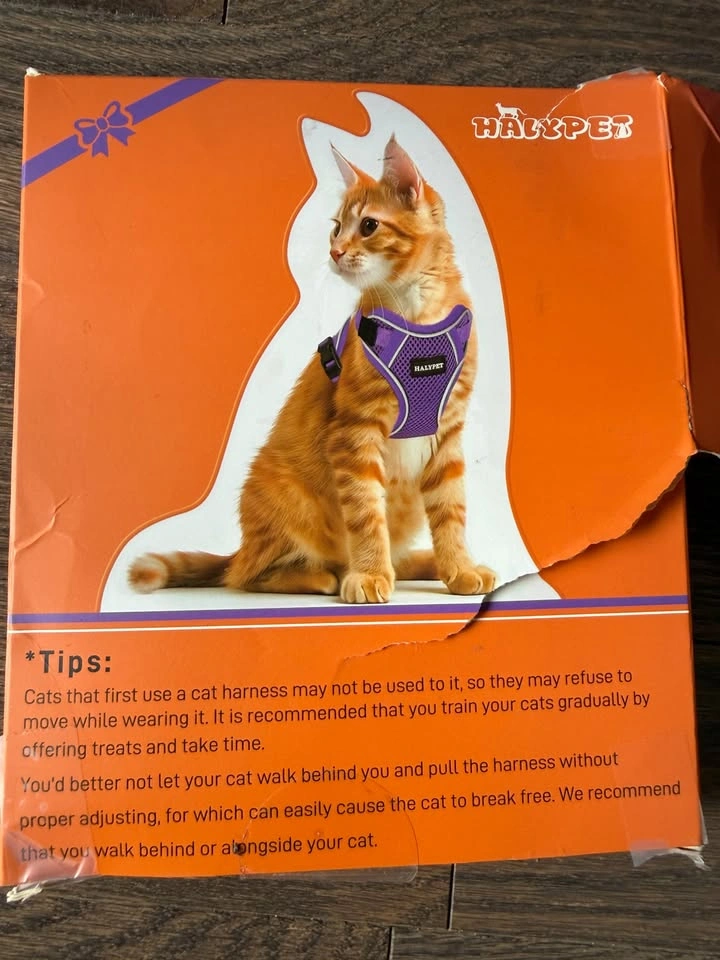 Halypet Cat Harness & Leash Set – Orange Medium H600 - photo 3