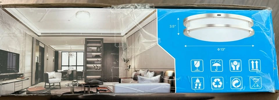 Ensenior 13" 5CCT LED Flush Mount Ceiling Light with Glass Shade - photo 5
