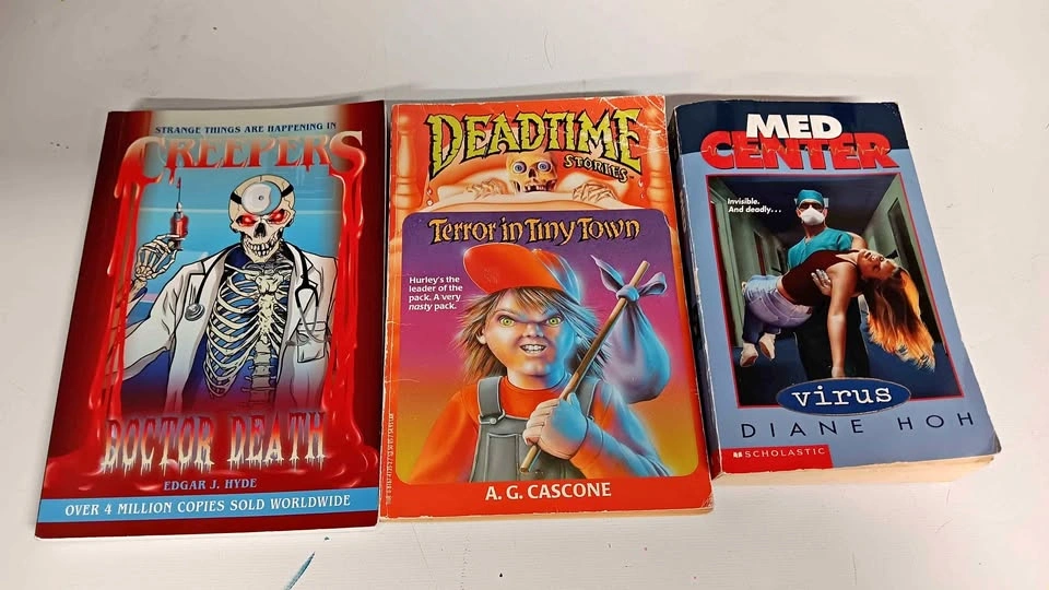 Vintage Horror Book Lot: Creepers, Deadtime Stories, Med Center