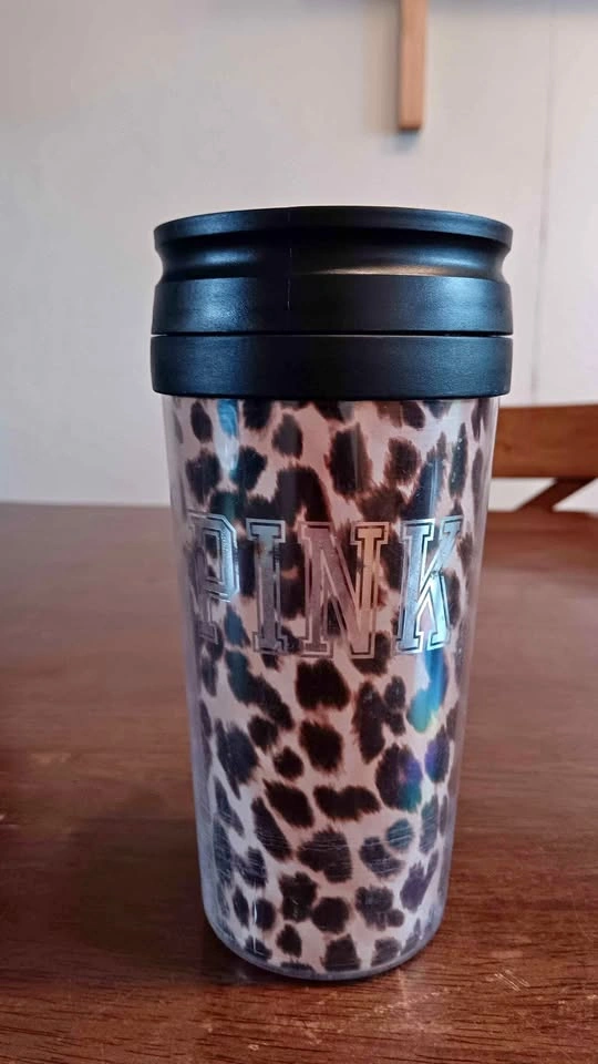 Victoria's Secret PINK Leopard Print Travel Tumbler