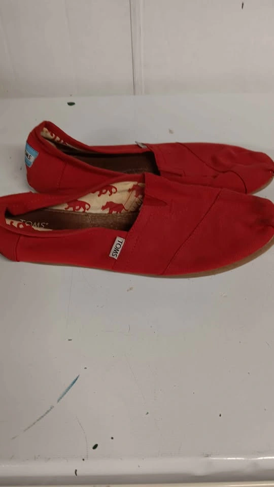 TOMS Red Canvas Classic Alpargata Shoes Size W10 - photo 4